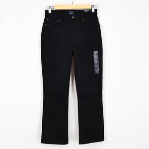 J.Crew Factory Mid Rise Flare Crop All Day Stretch Black Jean Size 25 NWT
